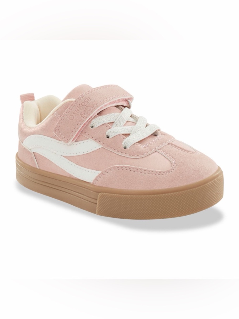 OshKosh B'gosh Pink and White Girls Velcro Sneakers